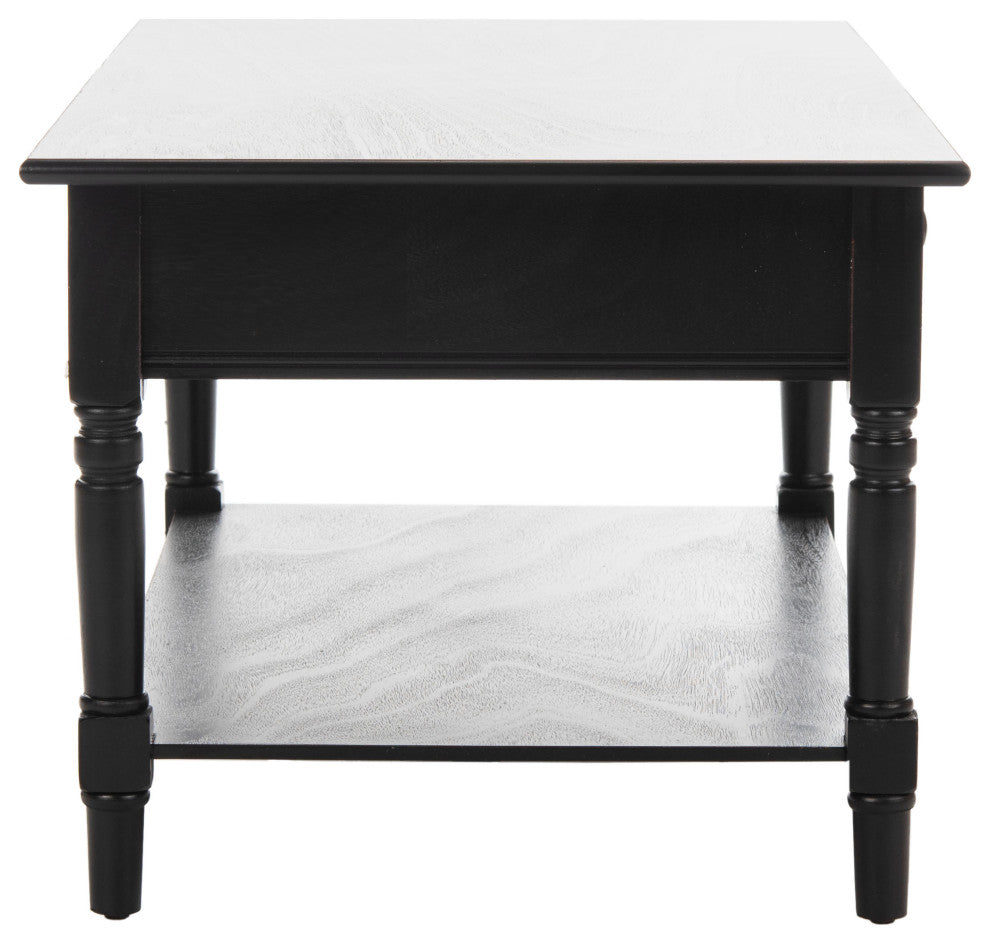 Safavieh Boris 2-Drawer Coffee Table, Distressed Black