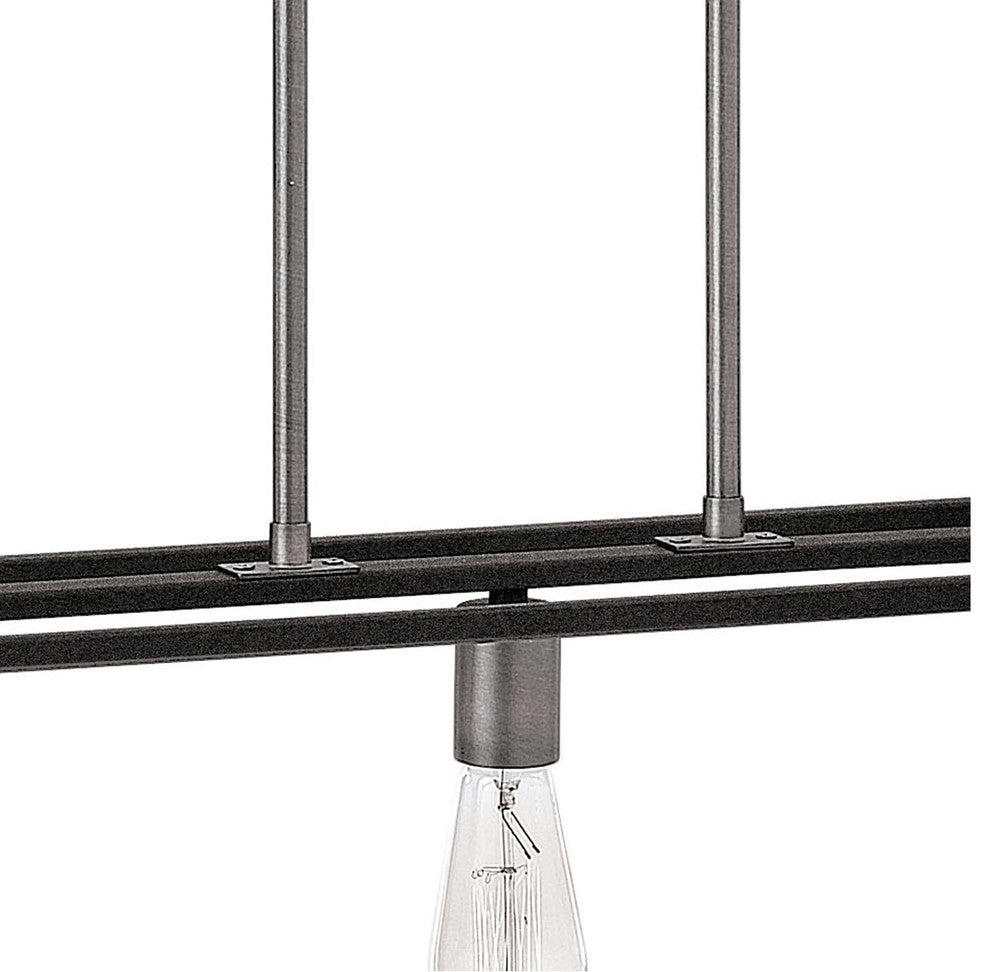Fulton 7-Light Stem Hung Linear Chandelie Aged Zinc