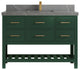 Parker 48 Single Sink Bath Vanity in Lafayette Green  2" Piatra Gray