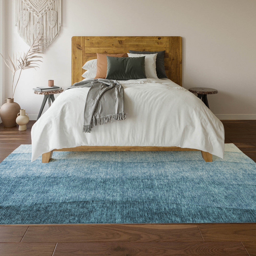 Premium Machine Washable Mayfield AMF625 Blue 3' x 5' Rug