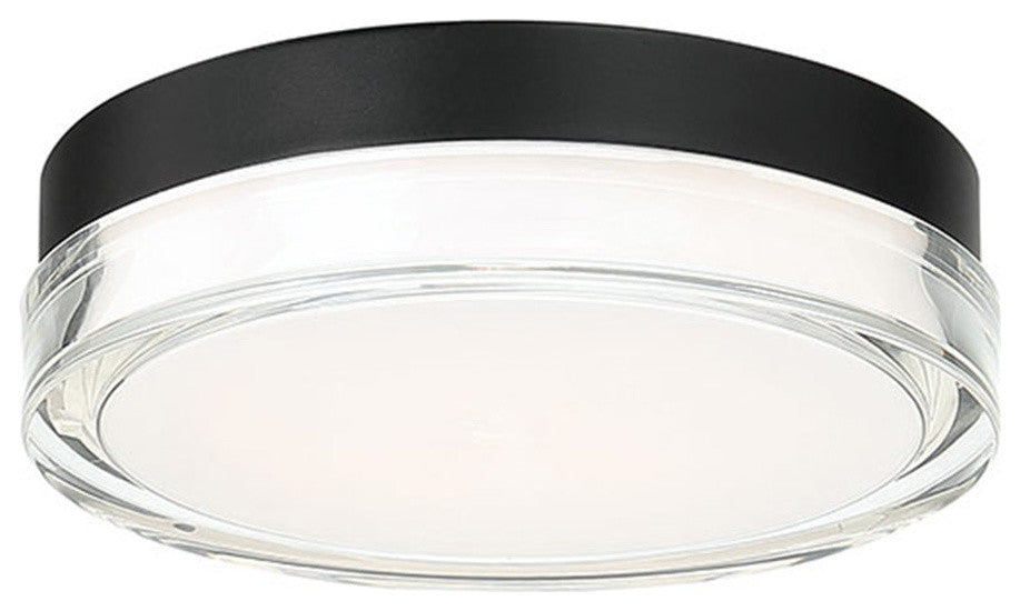 Dot 9" LED Round Flush Mount 3500K, Black