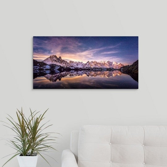 "Lac des Cheserys Panoramic" Wrapped Canvas Art Print, 30"x15"x1.5"