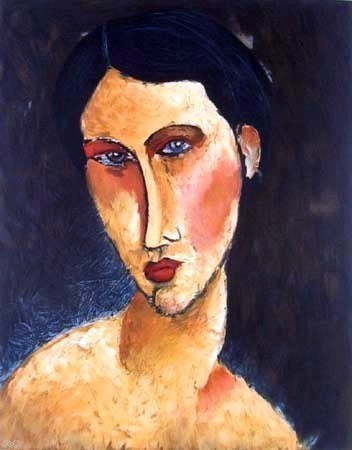 Amedeo Modigliani Young Girl With Blue Eyes Wrapped Canvas, 21"x28"