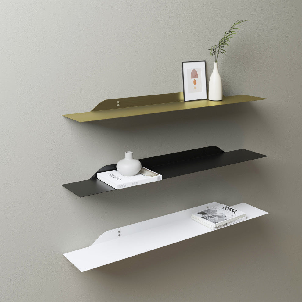Sammy Wall Mounted Shelves, Gold, 36"