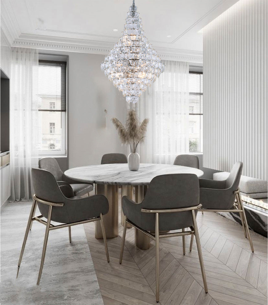 27-Light Chrome Crystal Chandelier