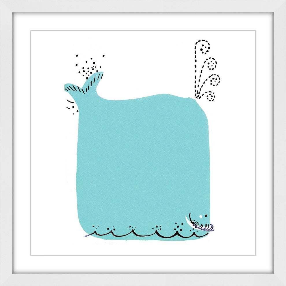 "Blue Whale" Framed Painting Print