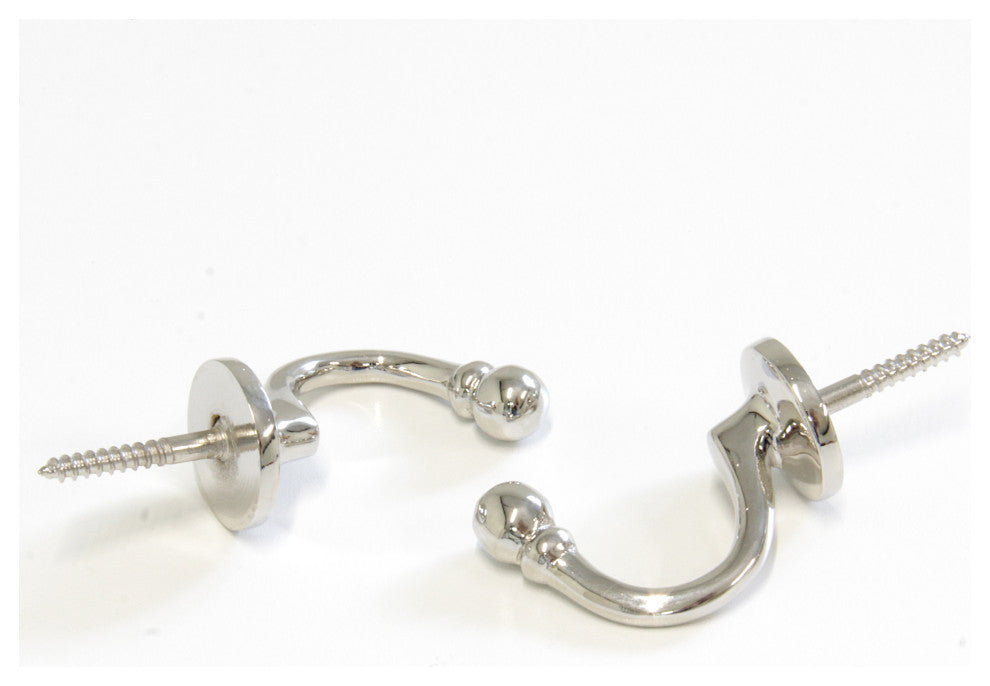 RCH Decorative Brass Wall Hook, 2 Inch, Various Finishes, Polished Nickel, 2 Inc