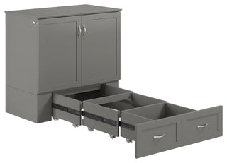 Hamilton Murphy Bed Chest Twin Extra Long Gray With Charging Station