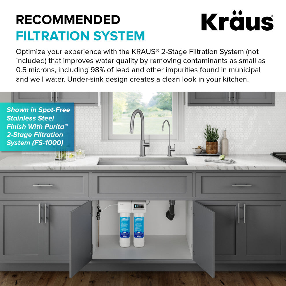 KRAUS Oletto Drinking Water Filter Faucet, Spot Free Antique Champagne Bronze