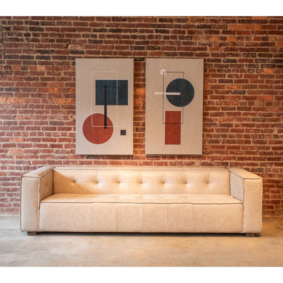 Portia Cream Leather Sofa