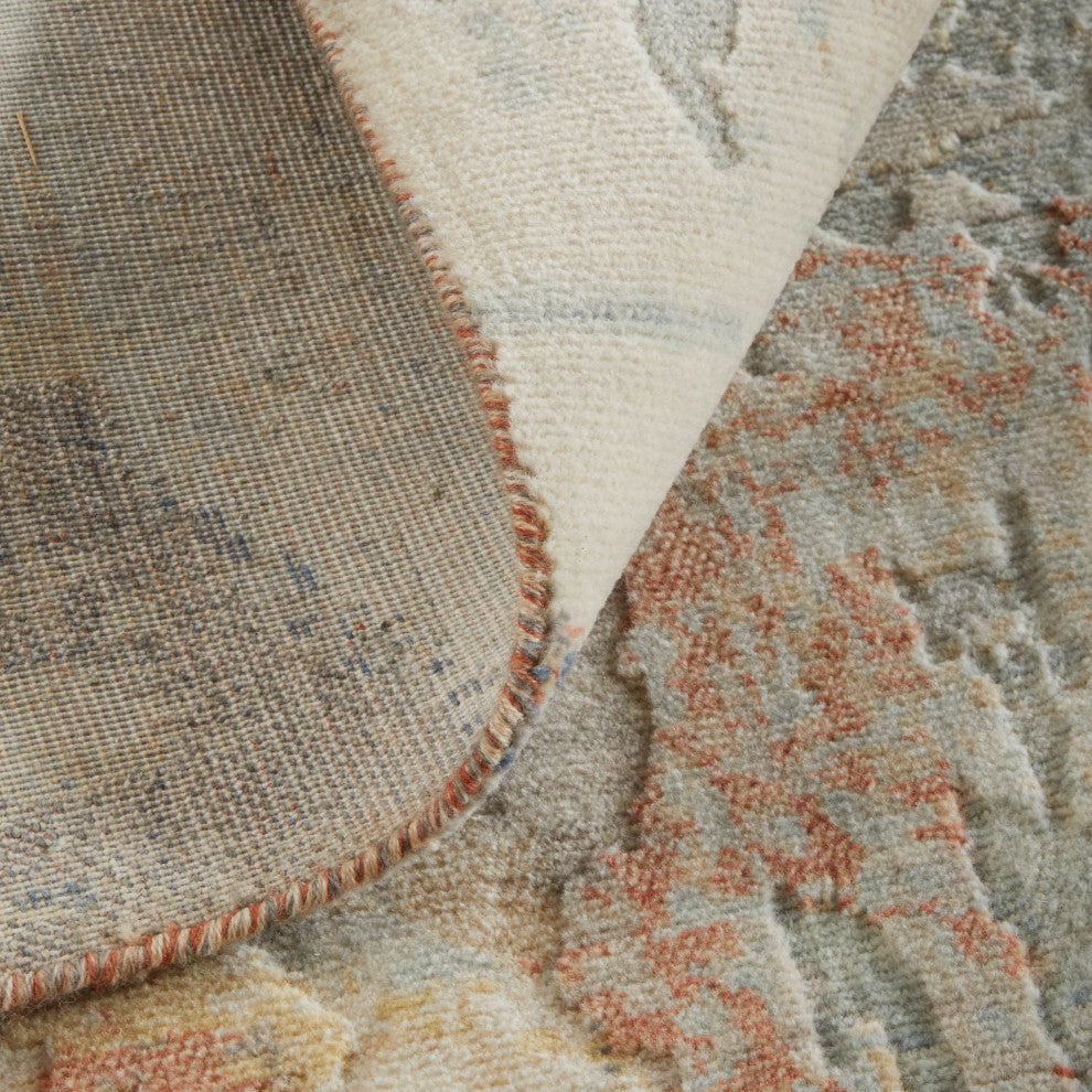 Jaxson 39PWF Modern/Industrial/BohemianArea Rug, Gray/Orange, 2'x3'