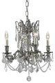 Elegant Rosalia Dining Room Light, Pewter Finish With Royal Cut Crystal