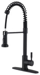 Givingtree Pull Down Sprayer Spring Kitchen Sink Faucet Matte Black