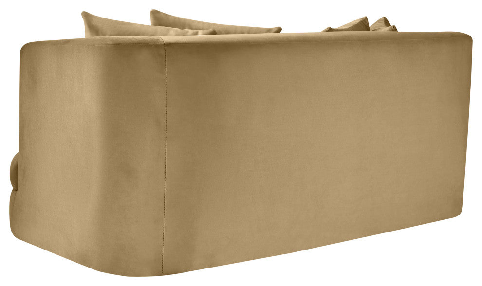 Alder Upholstered Chair, Camel, Velvet, Loveseat