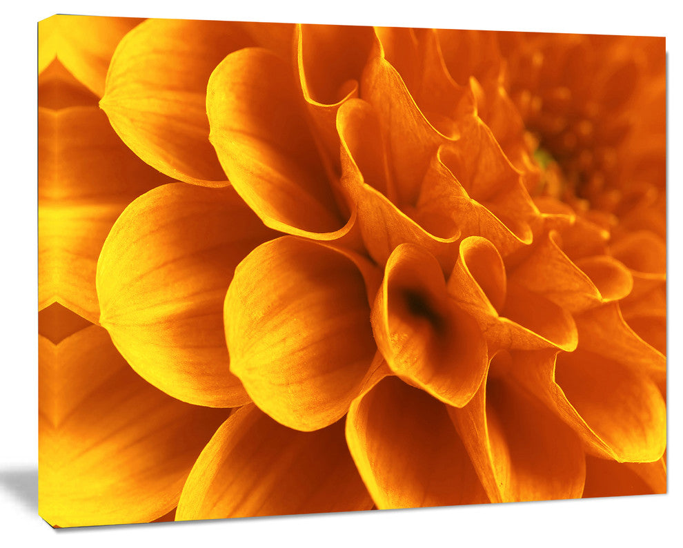 Yellow Abstract Floral Design, Floral Canvas Art Print, 20"x12"