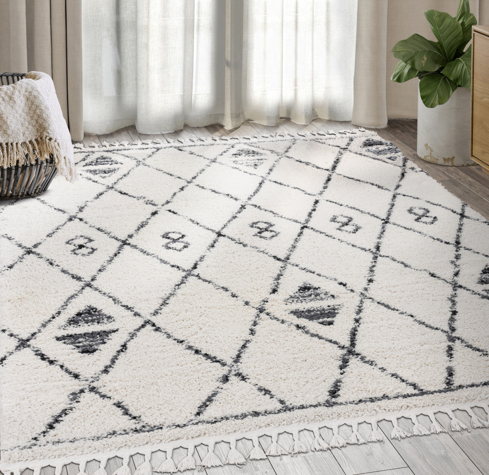 Abani Willow WIL160A Moroccan Shag Cross-Cross Area Rug