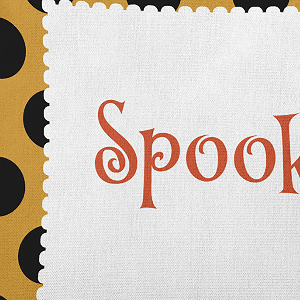 Halloween Spooky Dots Accent Pillow, Golden Mustard, 16"x16"