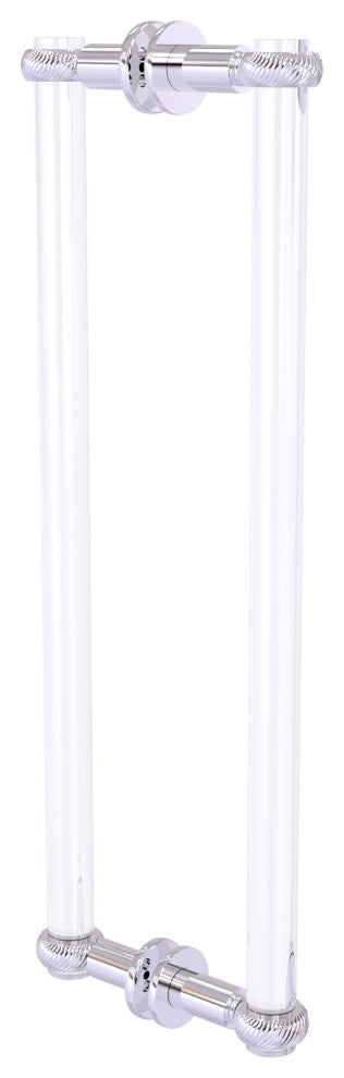Clearview 18" Back to Back Twist Accent Shower Door Pull, Polished Chrome