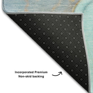 Premium Machine Washable Mayfield AMF506 Teal 9' x 12' Rug