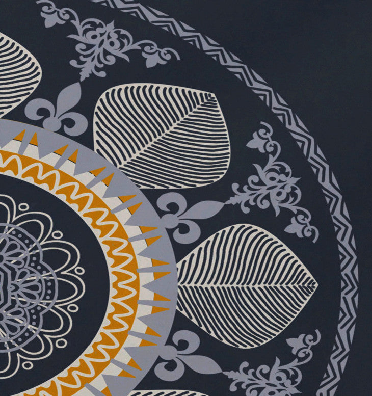 Stained Glass Geometric Print Placemat, Set of 4, Gray