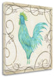 "Teal Rooster II" By Cindy Shamp, Giclee Print on Gallery Wrap Canvas