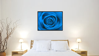 Blue Rose Flower Print on Canvas with Picture Frame, 28"x37"