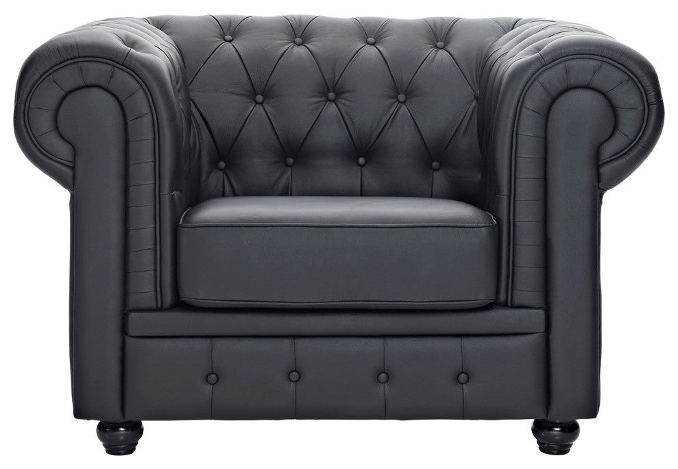 Modern Contemporary Living Room Armchair Black