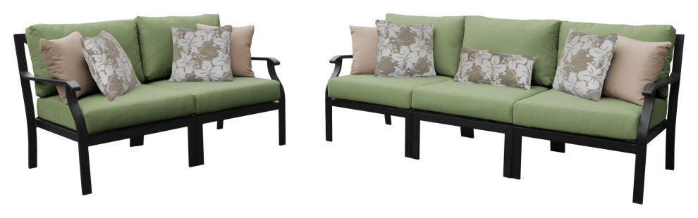 kathy ireland Madison Ave. 5 Piece Aluminum Patio Furniture Set 05a, Forest