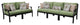 kathy ireland Madison Ave. 5 Piece Aluminum Patio Furniture Set 05a, Forest