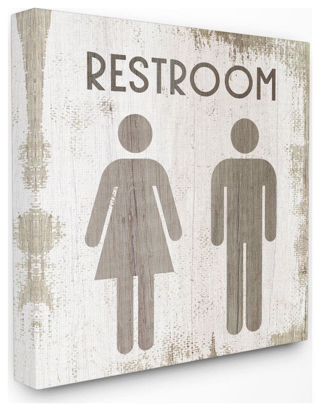 Stupell Industries Vintage Restroom Wood Texture Design, 24 x 24