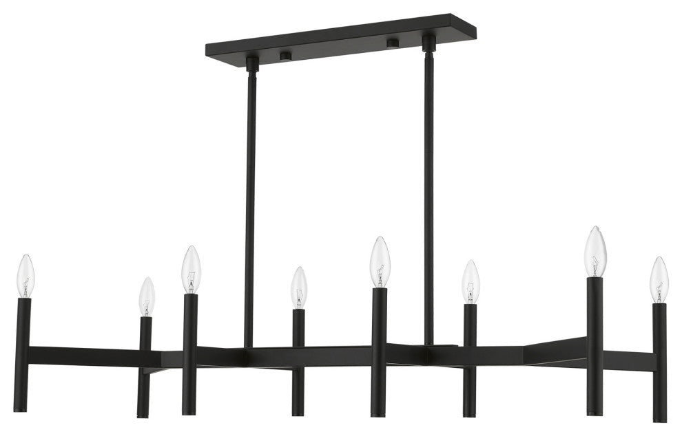 Livex Lighting Black 8-Light Linear Chandelier