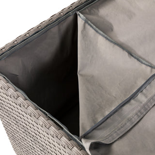 Outdoor Wicker Storage Box, Gray