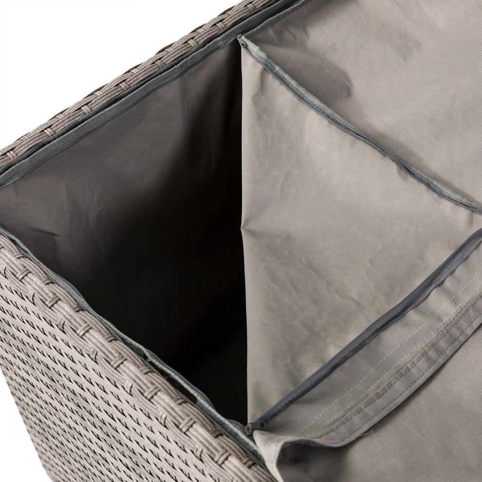 Outdoor Wicker Storage Box, Gray