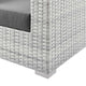 Lounge Loveseat Sofa, Rattan, Wicker, Gray, Modern, Outdoor Patio Bistro