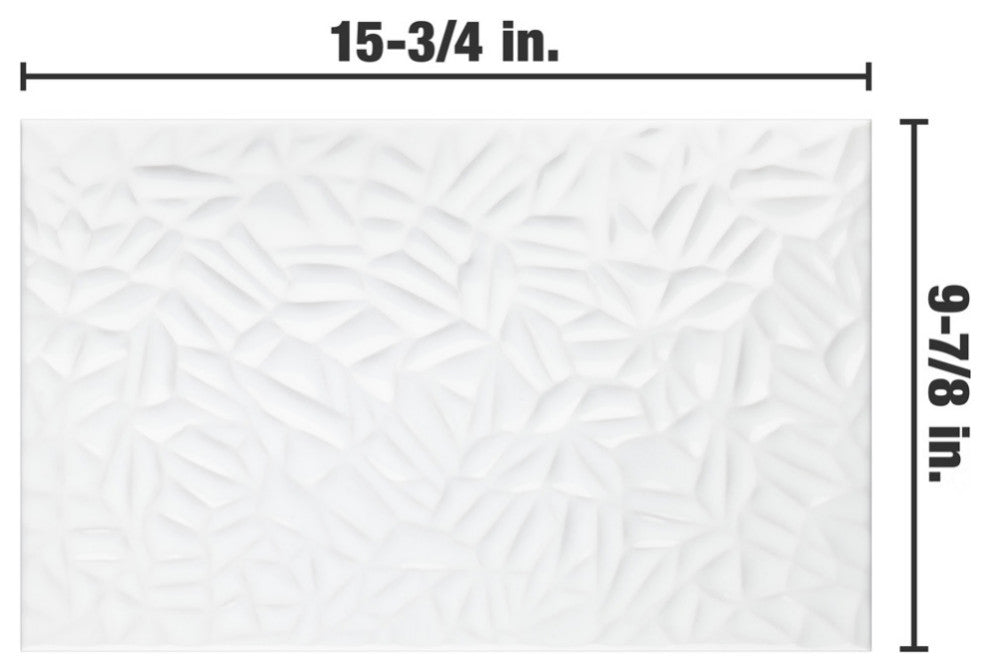 More Petal Glossy White Ceramic Wall Tile