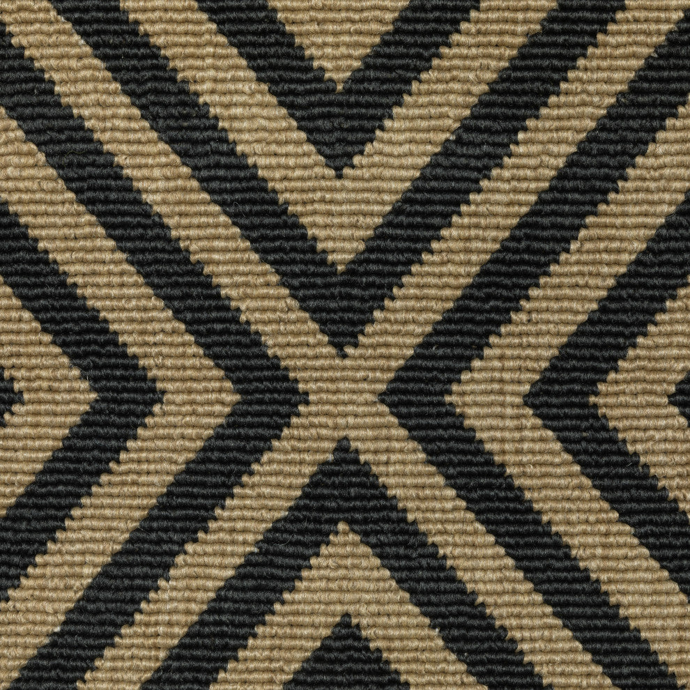 Martinique Dimond Lattice Black/ Tan Indoor/Outdoor Area Rug, 3'7"x5'6"