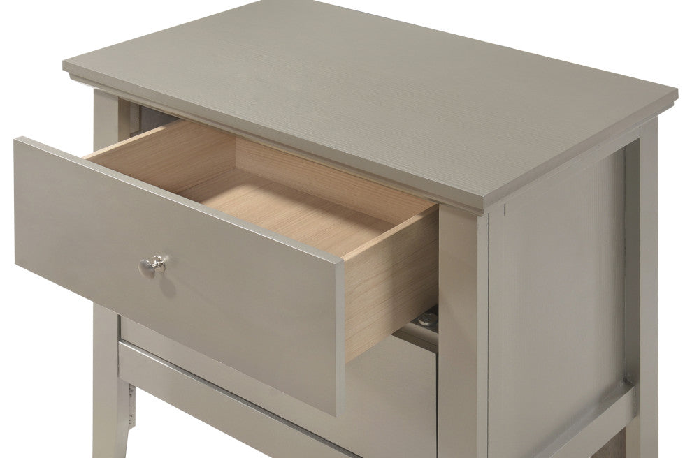 Primo Nightstand, Silver Champagne