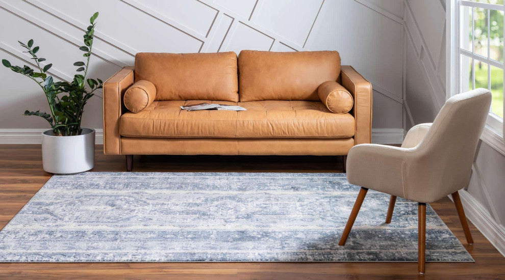 Rug Unique Loom Portland Blue Rectangular 6' 0 x 9' 0