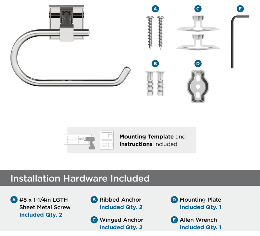 Amerock Appoint Traditional Single Post Toilet Paper Holder, Chrome