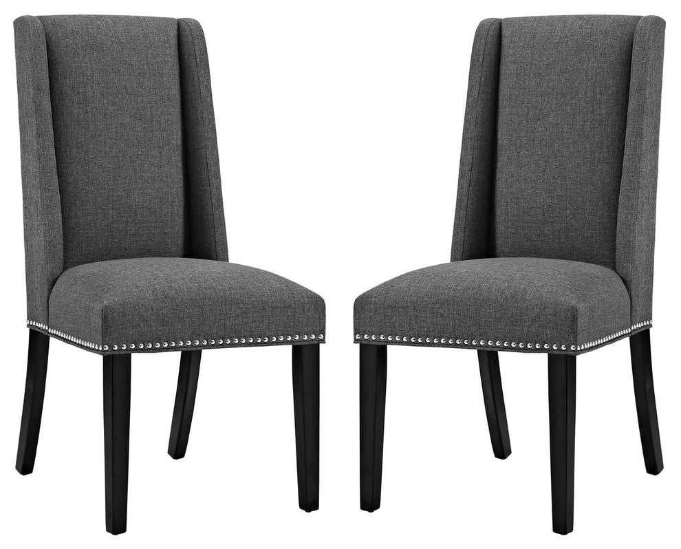 Gray Baron Dining Chair Fabric Set of 2