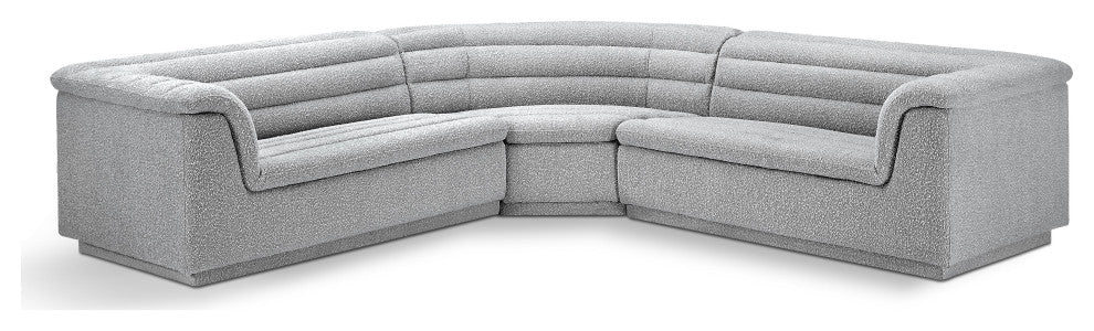 Cascade Upholstered Modular Sofa, Gray, Boucle Fabric, Corner Sectional