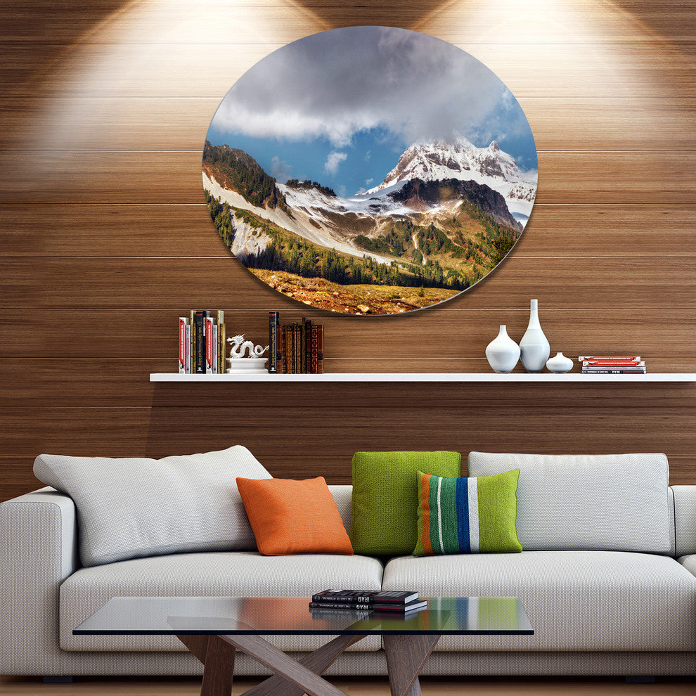 Whistler Mountain British Columbia, Cityscape Wall Round Wall Art, 11"