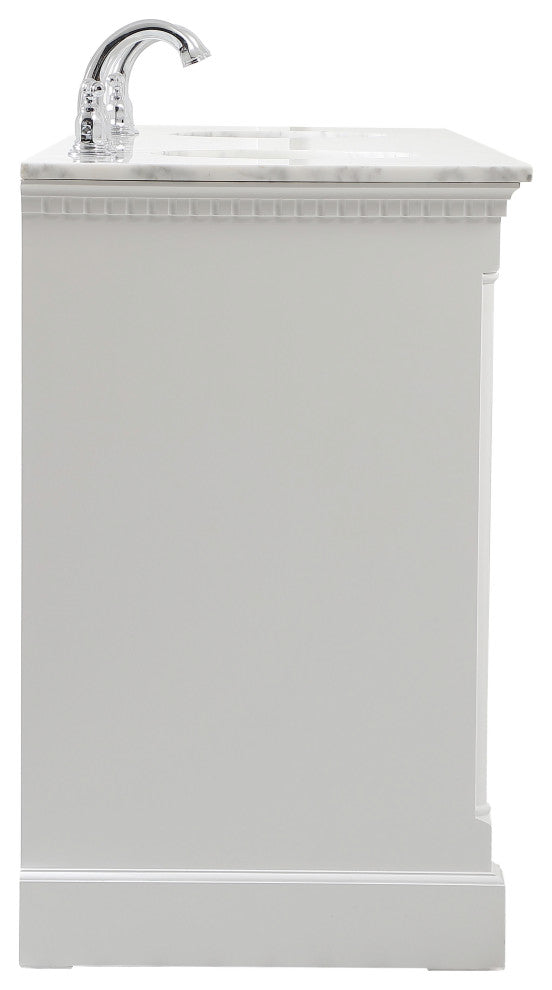Home Living 21.5" Transitional Black-Light Bathroom Vanity, White, 72
