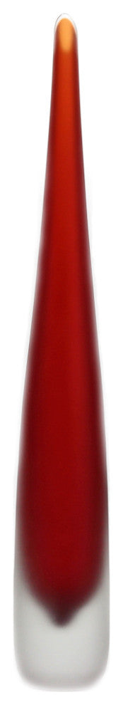 Murano Glass Flute Vase, Red