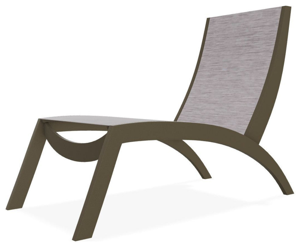 Dune Sling Stackable Outdoor Hydro-Lounge Chaise, Fossil/Beachwood