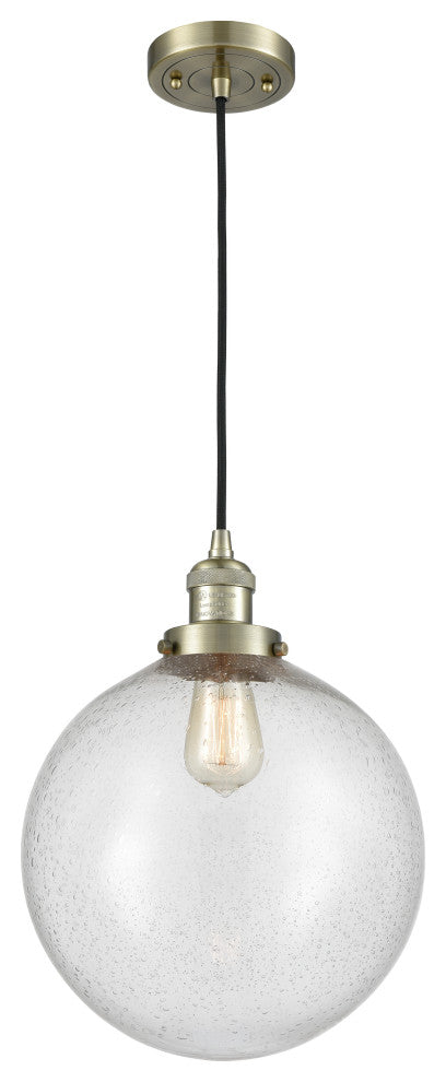 Beacon Mini Pendant, Antique Brass, Seedy