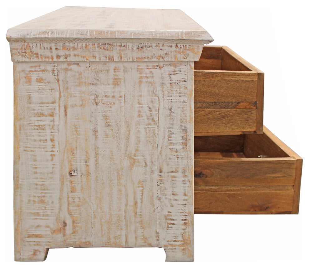 Troy 2-Drawer Solid Wood Night Stand, Gray Wash