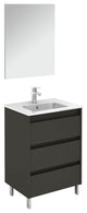 24" Freestanding 3 Drawers Anthracite Vanity Base Cabinet Sansa by Royo