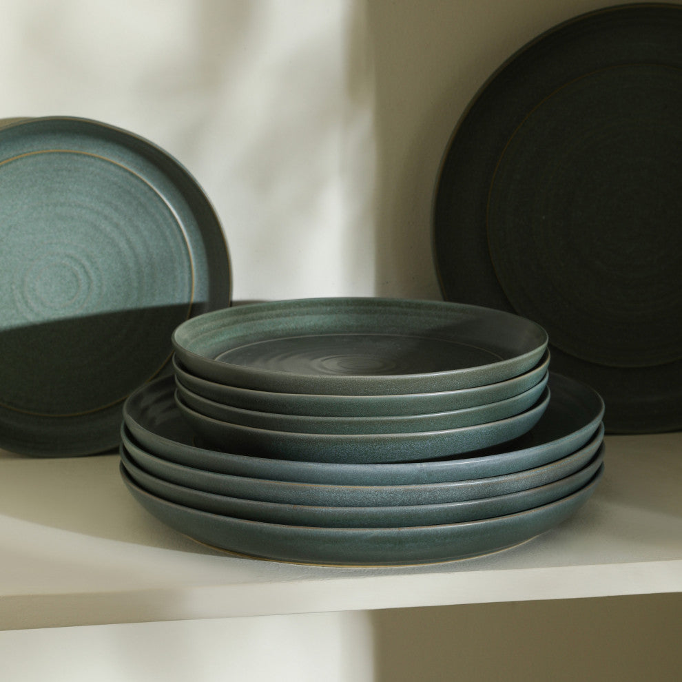 Stone Lain Elio Stoneware Salad Plate Set of 4, Green