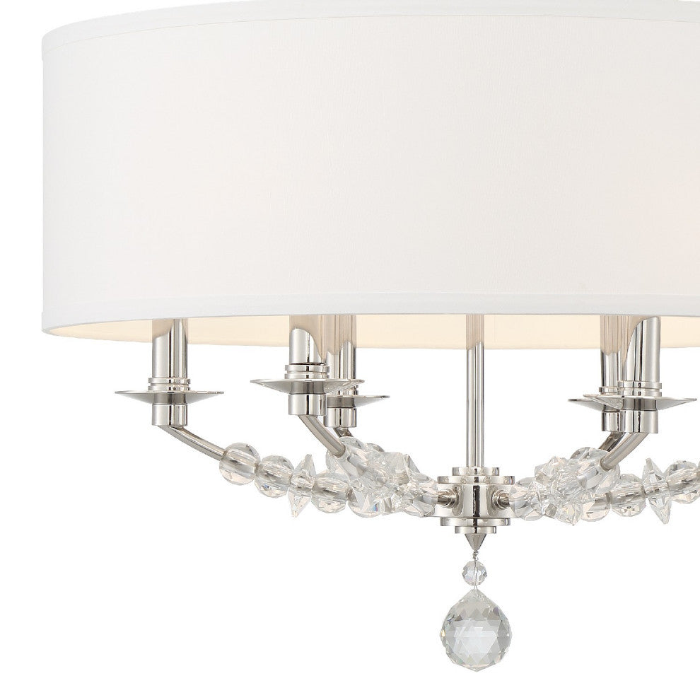 Crystorama 8016-PN, 6-Light Chandelier, Polished Nickel